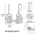 thumbnail image 6 of Juwaliy 925 Sterling Silver Earrings Women Heart April Birthstone Hook Dangle Earrings Diamond Rose Flower Wedding Bridal Jewelry Mom Valentine's Day Gift, 6 of 9