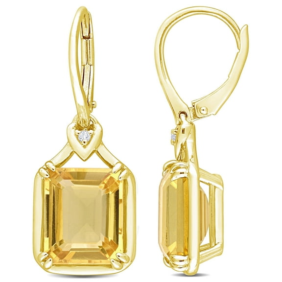 Everly Women's Citrine and Topaz Yellow Gold Plated Earrings