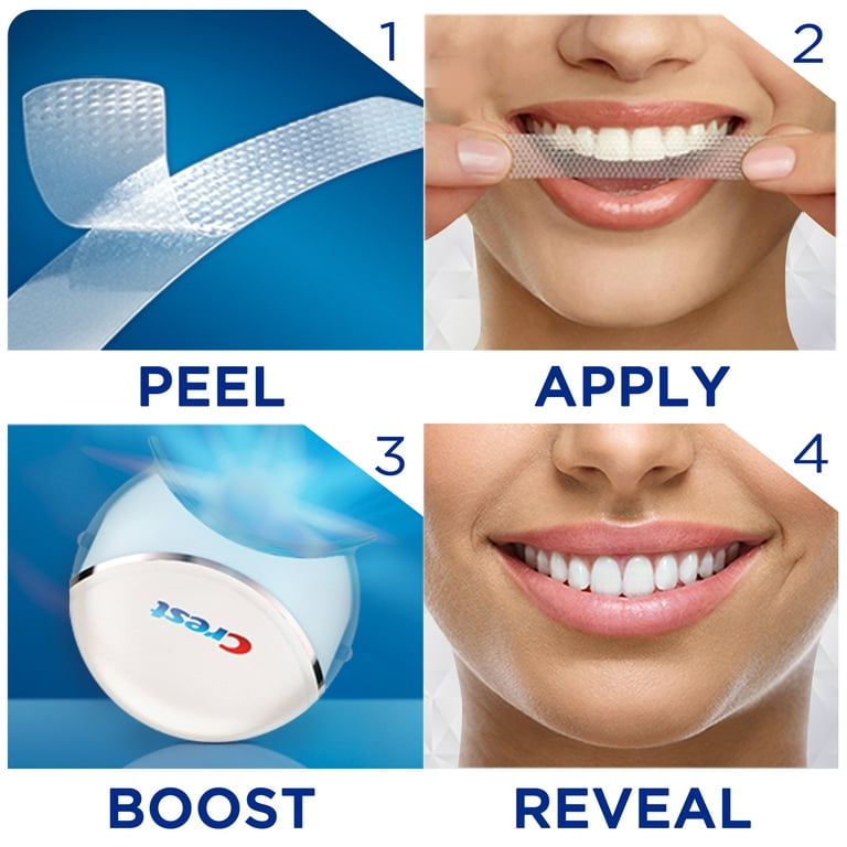 Crest 3D Whitestrips with Light Teeth Whitening Strip Kit, 10 Treatments