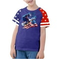 thumbnail image 2 of GERsome Unisex Kids 4th of July Short Sleeve Tops Girls Boys Casual Loose Fit Crew Neck T-Shirts American Flag Patriotic Tee Shirts, 7-8 Years, 2 of 4