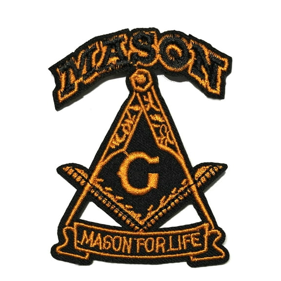 Mason For Life Embroidered Patch Iron/Sew-On Applique Freemasonry Lodge