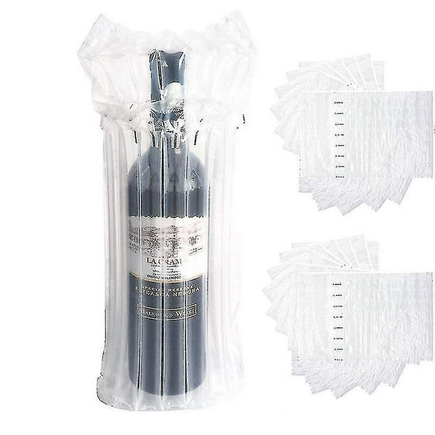 Paquete de 20 fundas protectoras para botellas de vino, bolsa protectora de embalaje para botellas de vino inflable antigolpes