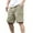Khaki, variant on Ohufall Mens Cargo Shorts Fashion Casual Solid Knee Length Cargo Shorts Drawstring Elastic Waist Multi-pocket Straight Work Pant