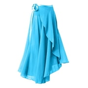 Dance Skirt with Adjustable Waist Tie Gymnastic Ballet Long Scarf Wrap Skirt