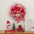 thumbnail image 7 of 15.7" Merry Christmas Snowman Wreath - Silver Red White Snow Christmas Mesh Front Door Wreath - Winter Decor, 7 of 7