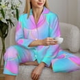 thumbnail image 6 of Pofeuu Purple Dragon Scales Print Womens Pajamas Set Long Sleeve Sleepwear Button Down Nightwear Soft Pj Lounge Sets Button Down Pajamas Women-Small, 6 of 7