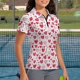 thumbnail image 3 of Whosucclay Hearts Pattern Moisture Wicking Golf Polo Tops, Polyester Polo Shirts Soft Lightweight Athletic Tops for Tennis Outdoor Outdoor Sports Size XX-Large, 3 of 10