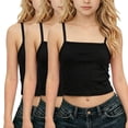 thumbnail image 2 of KyCheLot 3 Pack Cotton Camisole for Girls Sleeveless Solid Color Crew Neck Short Clothes Summer Casual Tank Tops, 2 of 9