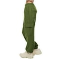 thumbnail image 5 of BLVB Womens Cargo Sweatpants Casual Baggy Fleece High Waisted Wide Leg Joggers Pants Trendy Trousers with Pockets, 5 of 7