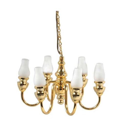 Houseworks Ltd Dollhouse Miniature Six Arm Frosted Chimney Chandelier Com Houseworks Ltd Dollhouse Miniature Six, Dollhouse Miniature Antler Chandelier