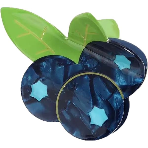 wonima44 Blueberry Claw Clip,Blueberry Hair Claw Clips,Fruit Hair Jaw Clips,Food Shape Hair Clips,Acetate Hair Clip for Girls,Small Hair Barrettes for Women (Blueberry)