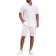 thumbnail image 2 of Camisa Henley para hombres Inspire Chic de Día del Padre, color blanco, de lino, con cuello de pie y manga corta, talla 2XL, 2 of 5