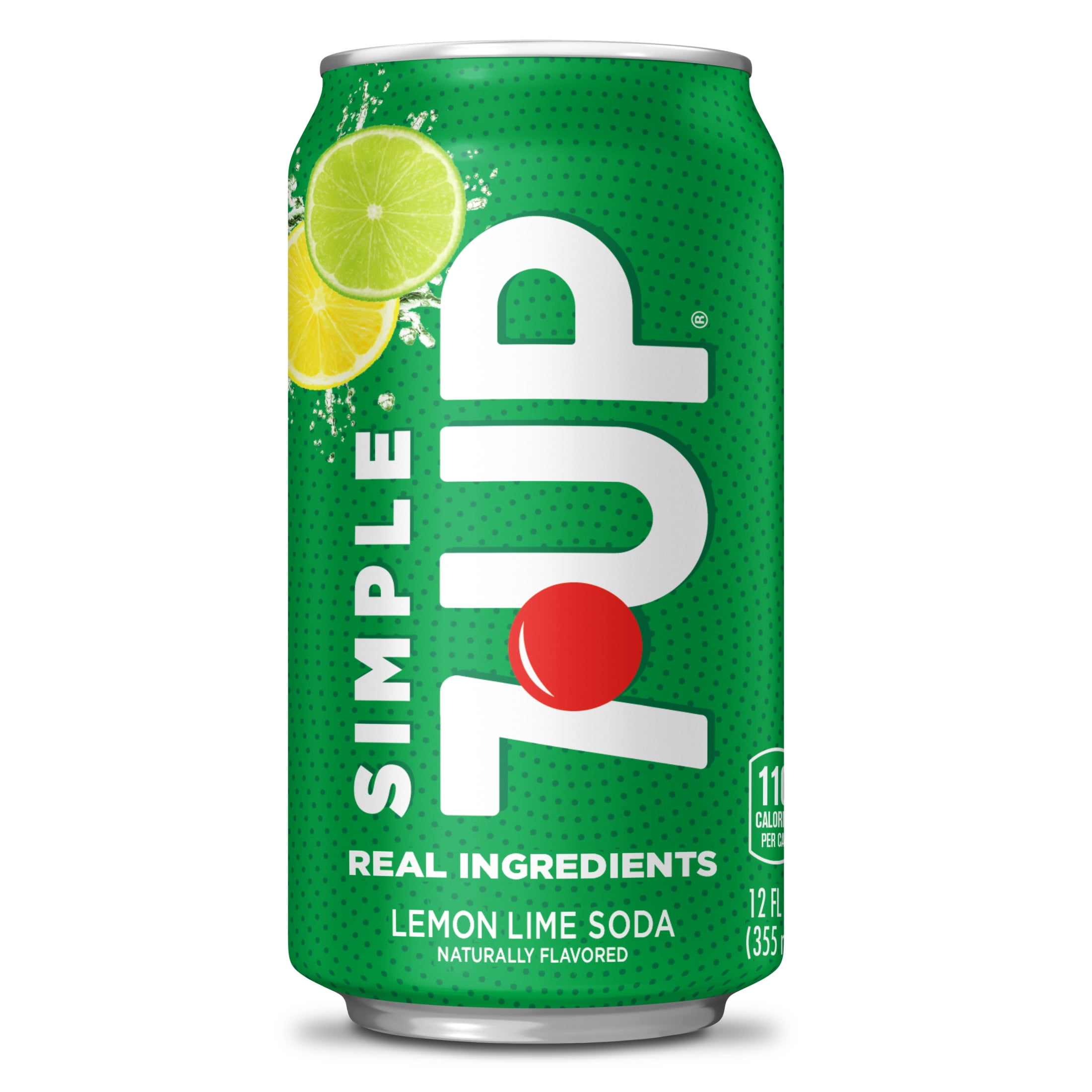 Simple 7UP Caffeine Free Lemon Lime Soda Pop, 12 fl oz, 12 Pack Cans