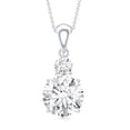 thumbnail image 3 of Rosec Jewels Certified Moissanite Pendant Necklace for Women - D-VS1 Quality - 2 Stone Necklace - Ready to Gift with Jewelry Box, 18K White Gold, 3 of 7