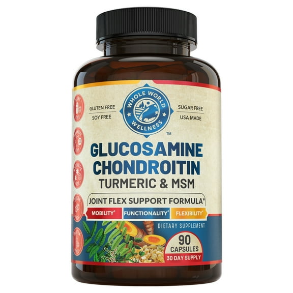 Advanced Joint Support Supplement with Glucosamine Chondroitin MSM Turmeric & Boswelia. Supports Inflammatory Response, Discomfort Relief for Knees Hands Back & Joints. NSF Certified, USA Made.