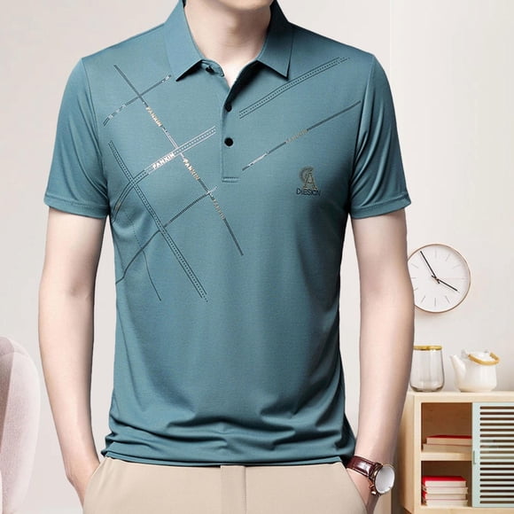 Camiseta de manga corta Salvador Camisa de hombre Talla XL Azul