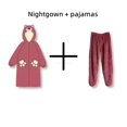 thumbnail image 3 of Camisón de dibujos animados Disney Kawaii Lotso de terciopelo coral para mujer, pijama de felpa suave, cárdigan con capucha, ropa de dormir cálida para el hogar, 3 of 5