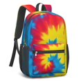 thumbnail image 2 of Red and Green Tie Dye Pattern 17" School Backpacks for Teens,Waterproof Oxford Fabric,S-Shape Padded Straps for School,Travel,Hiking,Camping, 2 of 6