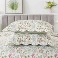 thumbnail image 4 of WannaToo Quilts Queen Size - 3 Piece Microfiber Quilt set Reversible Bedspreads Patchwork Coverlets Floral Bedding Set All Season, White, 4 of 6