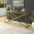 thumbnail image 2 of Henn&Hart 64" Gold Console Table, 2 of 8