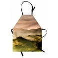 thumbnail image 1 of Italian Apron Italian Countryside Road with Trees and Meadows by Mountains Mediterranean Culture, Unisex Kitchen Bib Apron with Adjustable Neck for Cooking Baking Gardening, Green Beige, by Ambesonne, 1 of 3