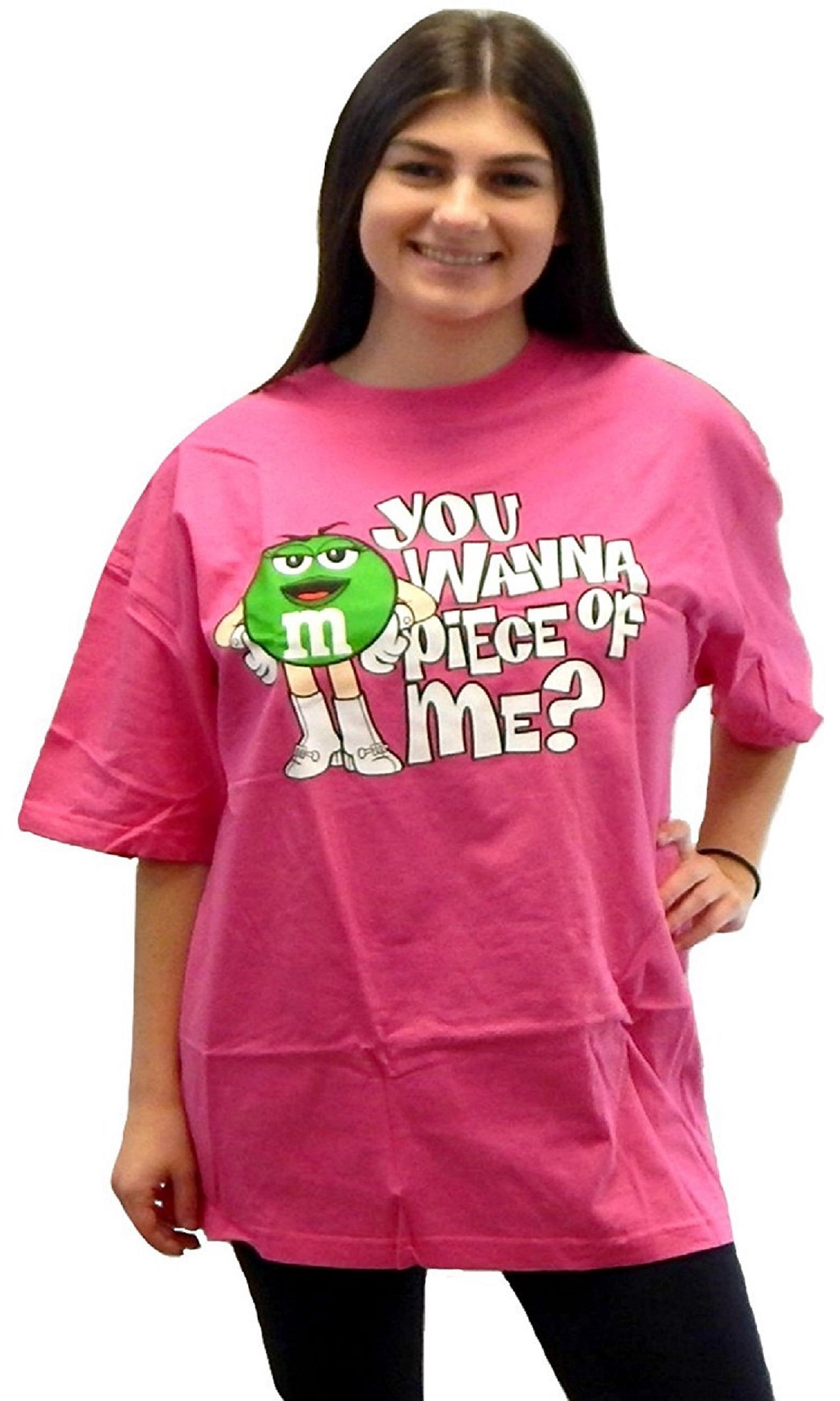 M & M Pink Chocolate Melts In Your Mouth Cotton T-Shirt Adult Size XL