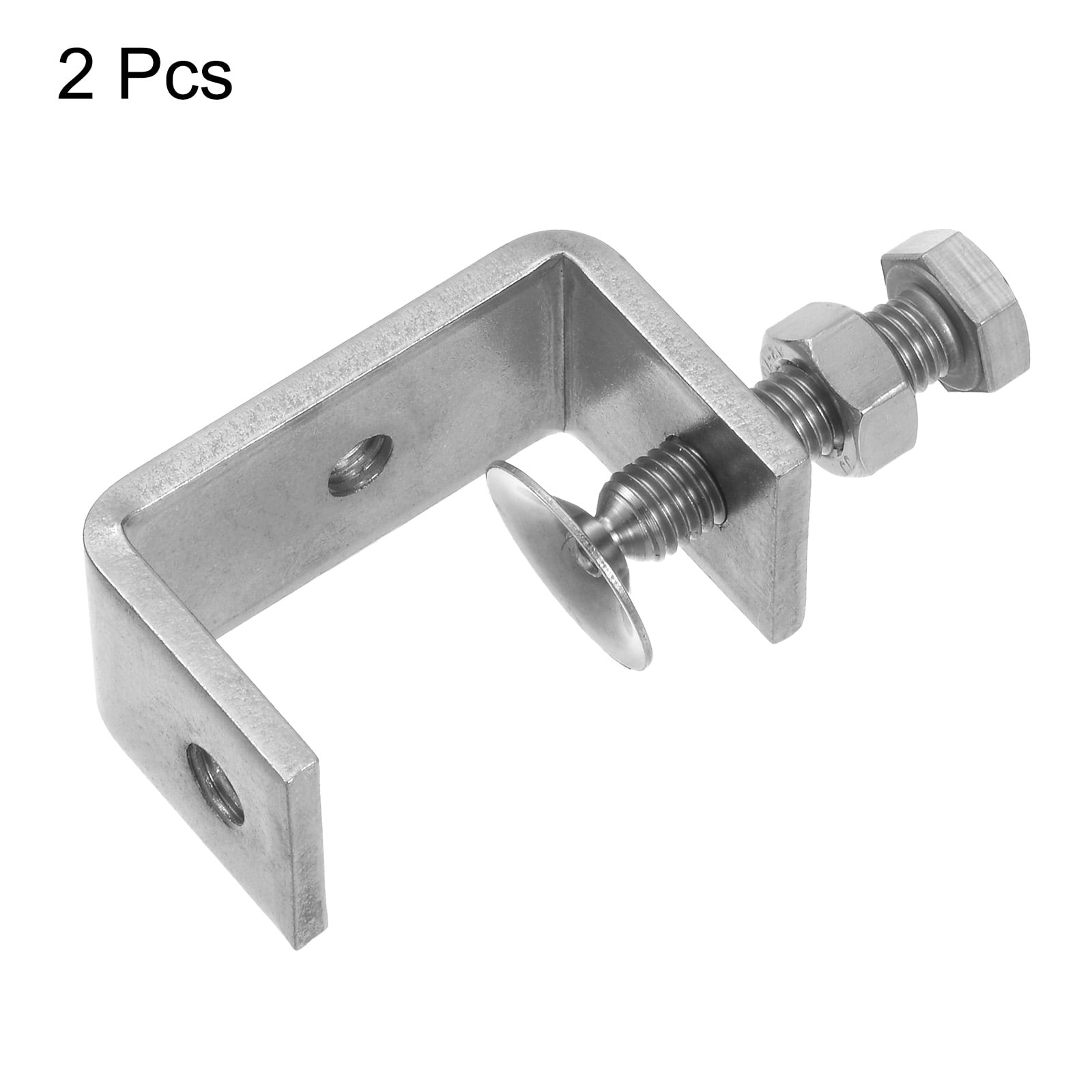 Uxcell 2Pcs Stainless Steel C Clamps 55mm Wide Jaw Opening Small Metal U Clamp for Woodworking Household Mounting