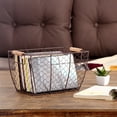 thumbnail image 4 of Mainstays Decorative Brown Chicken Wire Basket with Wood Handles. 12.2x8x7.28, 4 of 10