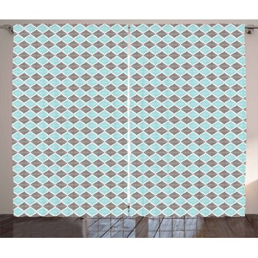 Ambesonne Stripes Curtains 2 Panel Set, Vintage Line Design, 108" x 108", Pale Blue and Black
