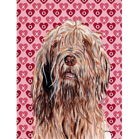 Otterhound Hearts and Love Flag Garden Size