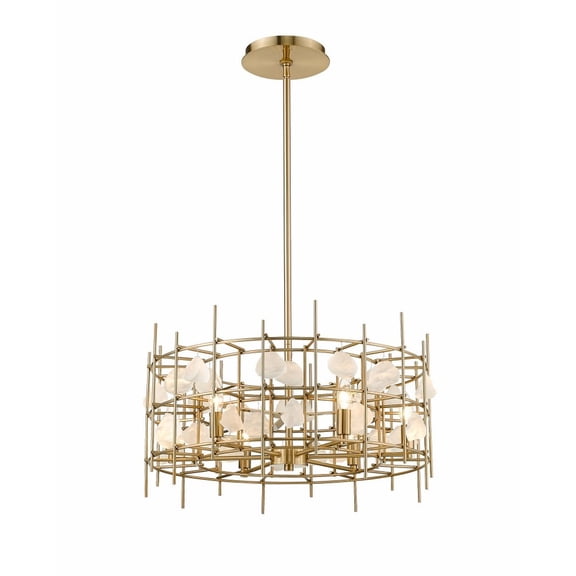 Z-Lite Garroway 6 Light Modern Steel Chandelier in Aged Brass