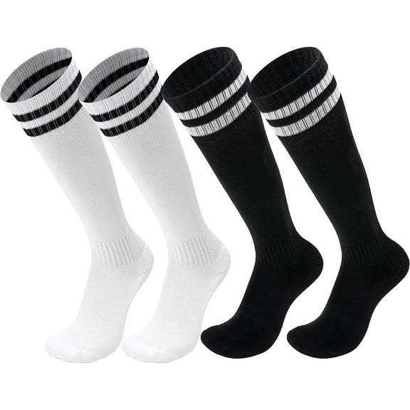 2 Pair Kids Football Socks for 5-12 Years Old Breathable Sports Training Soccer Socks Girls and Boys