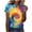 Yellow, variant on TOUMENY Summer T-Shirts for Women Tie Dye Boho Casual Loose Short Sleeve V Neck Beach Vacation Party Printed Tee Tops Yellow 3XL