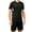 Black, variant on Miqool Big and Tall Men's Activewear Short Sleeve Crewneck Tee and Shorts Set Summer Outfit Casual Athletic Sports Tracksuit