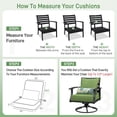 thumbnail image 5 of Aoodor 24" x 24" Patio Chair Cushions Set, Memory Foam Outdoor Deep Seat Cushions (1 Seat, 1 Back, 1 Lumbar Pillow) - Green, 5 of 8