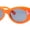 Orange - Black, variant on Girls Child Size Butterfly Deco Oval Mod Cat Eye Plastic Sunglasses Orange - Black