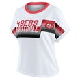 thumbnail image 2 of Women's WEAR by Erin Andrews White San Francisco 49ers Cropped Center Stripe Dolman T-Shirt, 2 of 6