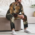 thumbnail image 7 of Salouo Palatial Style Flower Rabbit Print Button-Front Long Sleeve Pajama Set for Men, Soft 2Pjs Men's Long Sleeve Sleepwear-X-Large, 7 of 7