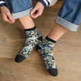 thumbnail image 3 of Fuzoiu Hawaiian Style Print Adult Socks, Crew Moisture-wicking Socks, Unisex Cushion Crew Socks,Casual Sports Ankle Socks, 3 of 7