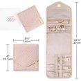 thumbnail image 4 of Travel Jewelry Organizer Roll Foldable Jewelry Case for Necklace, Earrings, Rings, Bracelet（Light Pink, Medium）, 4 of 8