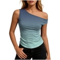 thumbnail image 2 of Antinious Ladies Off Shoulder Sleeveless Gradient Casual Soft Summer Daily Tank Tops, 2 of 5
