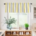 thumbnail image 5 of 3 Piece Kitchen Curtains and Valances Set Yellow Grey Striped Cafe Curtains 36 Inch Length Geometric Vertical Stripes White Valance & Tier Curtain for Living Room Bedroom Window 54"x18"+27"x36"*2, 5 of 6