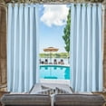 thumbnail image 3 of Pro Space 2 Panels Outdoor Curtains Tab Top (4"Long) Window Curtain for Pergola/Patio/Balcony - 50" W x 108" L - (Blue), 3 of 6