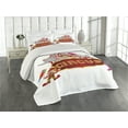 thumbnail image 2 of Ambesonne Circus Quilted Coverlet 3 Pcs, Nostalgic Circus Tent Art, Queen Size, Red White, 2 of 4