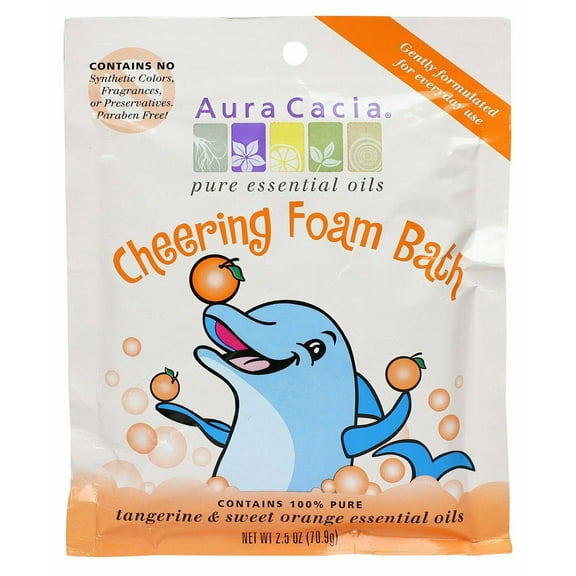 Aura Cacia Cheering Foam Bath, Tangerine & Sweet Orange, 2.5oz, 6-Pack