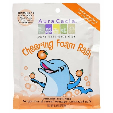 Aura Cacia Cheering Foam Bath, Tangerine & Sweet Orange, 2.5oz, 6-Pack