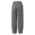 thumbnail image 5 of Women' S Culottes Linen Blend Wide Leg Pants Elastic Waist Casual Palazzo Trousers With Pockets Capris, 5 of 6