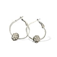 thumbnail image 2 of Jumpingount 1 par de pendientes de aro, pendientes de diamantes de imitación, joyería para banquete de cumpleaños, regalo personalizado para Cuenta blanca plateada 20Conjunto, 2 of 6