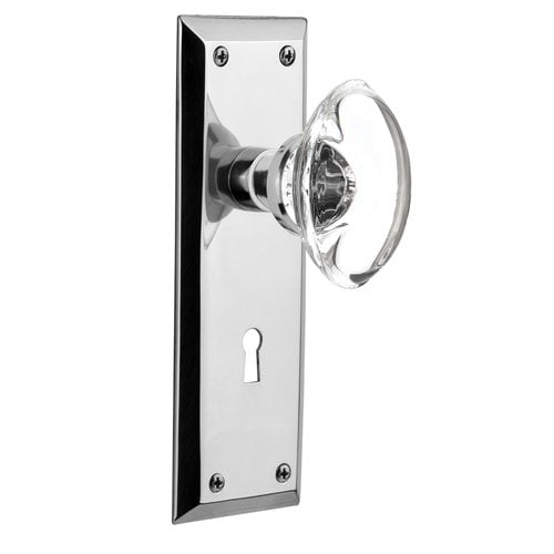 Nostalgic Warehouse Oval Clear Crystal Glass Double Dummy Door