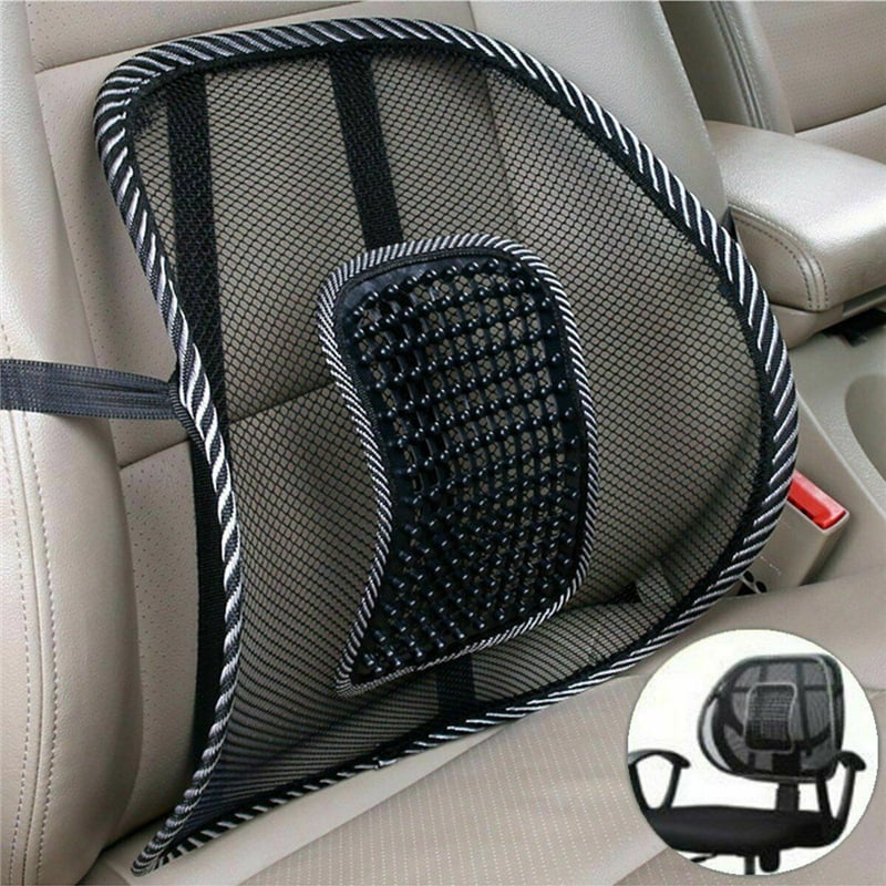Mesh Lumbar Back Brace Support Office Home Car Seat Chair Cushion Cool Black New 